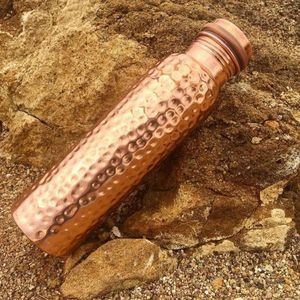 Stylish Eco-Friendly Copper <b>Water</b> <b>Bottle</b> for Home Office Gym-<b>Large</b> Capacity Portable Reusable with Ayurvedic Health Benefits - Product Image 5