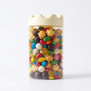 ODM OEM Wholesale Candy <b>Jar</b> Crown Shape PET 200ml Clear <b>Plastic</b> <b>Jar</b> <b>with</b> Wavy <b>Lid</b> for Cookie Nut Snacks Vietnam Factory - Product Image 2