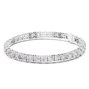 Pulsera de Lujo para Mujer en Oro Blanco de 10K con Diamante Cultivado en Laboratorio, Bañada en Rodio, Corte Brillante Redondo, Pure Brilliance - Product Image 1