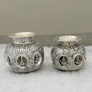 Grande sculpture fine d'Ashtalakshmi Kalash - Product Image 4