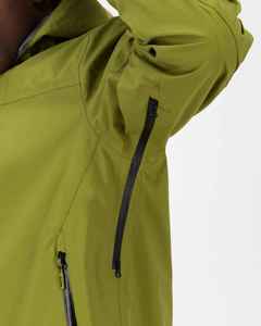 Veste matelassée imperméable à capuche pour homme, vert uni, fermeture éclair décontractée, extérieur en polyester, doublure en nylon, pour l'automne - Product Image 5