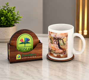 Wholesale High Quality Wooden Coasters Holder Non-slip Drink Mat Table Tea Coffee <b>Cup</b> Pad Bamboo Coaster Set with 6 Plates - Product Image 1