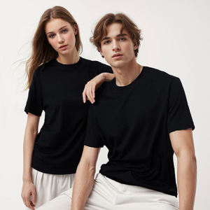Camiseta de algodón de punto con cuello redondo de moda, con logotipo personalizado en la parte delantera, transpirable, fabricante mayorista OEM - Product Image 4