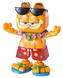 GANRAKU Garfield Family <b>Building</b> Block Set 850PCS Funny Vacation Garfield Cat Figure Brick Toy Collectible Cartoon <b>Model</b> for Dis - Product Image 1