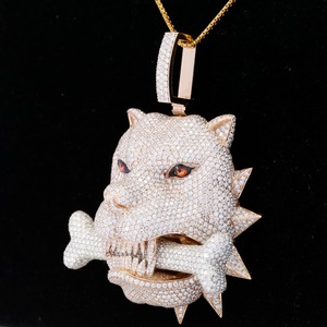 Promotion : Pendentif Panthère en Argent 925 avec Diamant Moissanite, Breloque Tête d'Animal 3D Givrée, Plaqué Or, Bijoux Hip Hop pour Hommes et Femmes, Idéal Soirées, Certifié IGI - Product Image 3