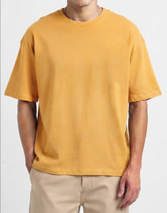 Chemise décontractée en coton à manches courtes pour homme, coupe ample, col rond, tricotée, respirante, pour l'été, OEM/ODM - Product Image 3