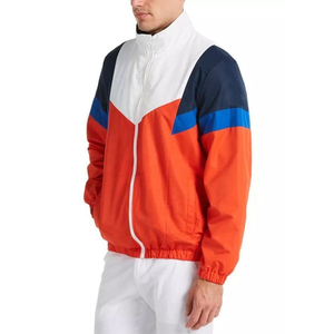 Blouson de sport pour homme à blocs de couleur, style courseur, avec fermeture éclair, col rabattable, en polyester, coupe droite, pour le printemps, nouveau modèle uni - Product Image 5