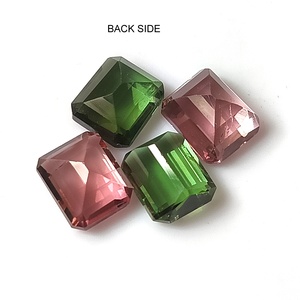 Ensemble de tourmalines zambiennes multicolores pastel naturelles, 6,25 carats au total, taille émeraude 7x6 mm, 4 pierres précieuses calibrées en vrac - Product Image 5