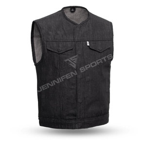 Chaleco de Motocicleta Corto de Invierno Hecho a Medida, 100% Tela Vaquera, para Hombre, Disponible en Todas las Tallas y Colores, Transpirable, Resistente al Viento, con Logotipo Personalizado - Product Image 2