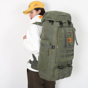Professional 80L Large Capacity <b>Canvas</b> Hiking <b>Backpack</b> with Multi Pocket Storage and Water Resistant Fabric for Trekking - Product Image 2