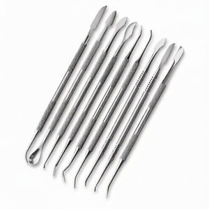 ชุดเครื่องมือแกะสลักขี้ผึ้ง 9 ชิ้น แบบสองด้าน สำหรับงานทันตกรรม ทำจากสแตนเลส ใช้สำหรับปั้นขึ้นรูปขี้ผึ้ง - Product Image 1