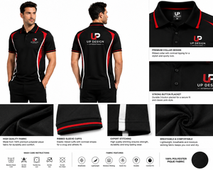 เสื้อโปโลผู้ชายแบบกำหนดเอง แขนสั้น สำหรับทีมกีฬา แห้งเร็ว ผลิตจากโพลีเอสเตอร์ เหมาะสำหรับกอล์ฟ รับผลิตตามแบบ OEM ODM พร้อมสกรีนโลโก้ - Product Image 4