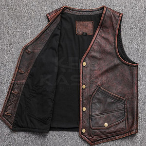 Chaleco de Cuero para Hombre, Talla Grande, Invierno, Tela de Lona, Ecológico, Transpirable, Textura Suave, Ajuste Cómodo, Ropa Exterior Informal - Product Image 2