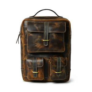 Hot-Selling Wholesale Genuine <b>Leather</b> <b>Large</b> Capacity Trendy <b>Backpack</b> Bag for Travel - Product Image 1