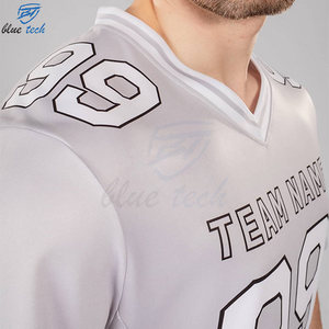 Premium Sublimated Breathable Short Sleeve American Football Jersey Custom Team Logo Print 100% Polyester OEM/ODM Service - Product Image 5