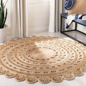 Tapis en jute tressé à prix avantageux pour salon et chambre à coucher, tapis ronds en jute faits à la main pour intérieur, fabriqués en Inde - Product Image 5