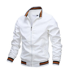 2024 nouveau automne et hiver hommes col montant décontracté veste à glissière Sports de plein air manteau coupe-vent veste pour hommes imperméable-P - Product Image 3
