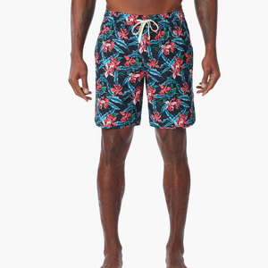 Short de bain décontracté pour homme à imprimé floral, séchage rapide, avec cordon de serrage à la taille et poches, longueur courte, taille mi-haute - Product Image 2