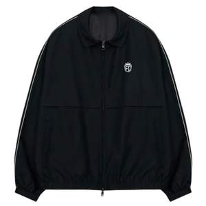 เซ็ตเสื้อแจ็กเก็ตและกางเกงวิ่งสำหรับผู้ชายแนวสตรีทแบบลำลองพร้อมซิปแจ็คเก็ตชุดวอร์มสีดำ - Product Image 1