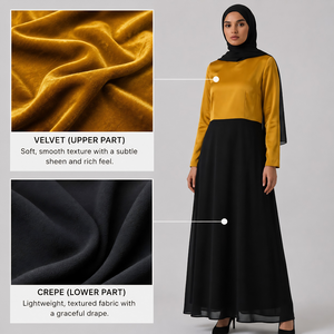 Elegante y Modesto Vestido Abaya para Mujer, Estilo Dubái Islámico, Maxi Kaftan de Manga Larga |   Ropa de Fiesta Contrastante 2026, Moda Premium - Product Image 4