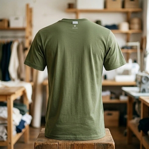 เสื้อยืดคอกลมผู้ชายผ้าฝ้ายออร์แกนิค 100% น้ำหนัก 180 กรัม พิมพ์โลโก้ได้ตามต้องการ รับผลิตแบบ OEM ระบายอากาศได้ดี แห้งเร็ว มีไซส์ใหญ่ แขนสั้น - Product Image 2