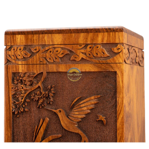 AYAANS Rosewood wooden Hand Carved Wooden Hot Selling cremation Urn <b>Box</b> for Adult Ashes Wholesale Cremation Urns (6X6X11)IN - Product Image 6