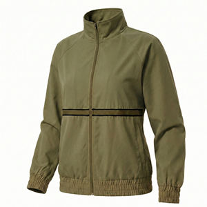 Chaqueta Quirúrgica de Calentamiento para Profesionales Médicos, Personalizable con Estampado, Venta al por Mayor, Cierre Frontal con Cremallera, Cuello Alto, Rayas Elegantes - Product Image 2