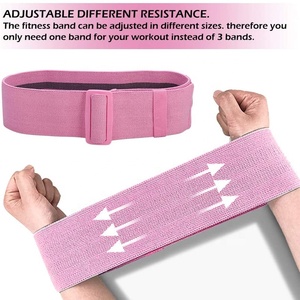 Cinta de resistencia para glúteos, banda de tela Rosa antideslizante con logotipo personalizado, para ejercicio en casa, para pierna y cadera, precio barato, venta al por mayor - Product Image 2