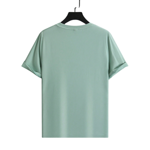 เสื้อยืดผู้ชายสีเขียวมิ้นท์ ทรงปกติ ผ้าโพลีเอสเตอร์/คอตตอน แขนสั้น คอกลม สกรีนโลโก้ได้ เสื้อยืดลำลอง สตรีทแวร์ แห้งเร็ว - Product Image 2