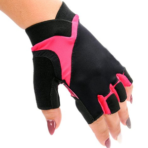 Gants de cyclisme demi-doigts noirs et roses en maille respirante unisexe pour l'été et le fitness - Product Image 5