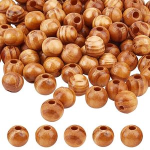 Cuentas Redondas de Madera Natural Clásicas, Cuentas Espaciadoras Sueltas con Orificio Grande para Manualidades y Joyería DIY - Product Image 3