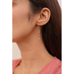 <b>Fine</b> Dangle <b>Earrings</b> 18K Layered Chain Diamond <b>Earrings</b> for Bridesmaids - Product Image 4