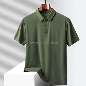 High Quality <b>Summer</b> Ice Silk Business Lapel <b>T</b>-<b>Shirts</b> Short Sleeve Polo <b>Shirts</b> for <b>Man</b> - Product Image 3