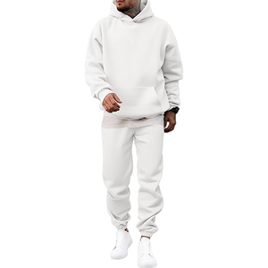 Mens Cotton Athletic Tracksuit Outfit <b>Set</b> Jogger Pants Hooded Sweatshirt Daily Comfort Wear Style - Product Image 1