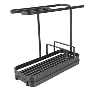 Wall Mount Iron Kitchen Sink Organizer With Strong Hooks For Hanging Cleaning Tools And Kitchen <b>Accessories</b> - Product Image 5