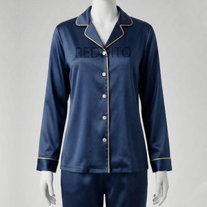 Pyjama en coton pour femme, collection 2026, vente chaude, ensemble de nuit de luxe à manches courtes, respirant, grande taille, taille élastique, personnalisable - Product Image 1