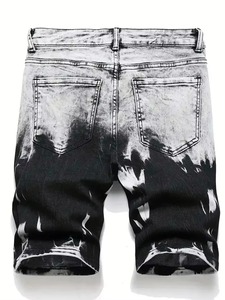 Pantalones cortos de mezclilla para hombre al por mayor, estilo casual, rectos, holgados, hasta la rodilla, para uso urbano, personalizados - Product Image 2