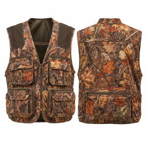 Gilet de chasse pour homme à imprimé camouflage, en polyester respirant, longueur intégrale, pour l'extérieur, été - Product Image 1