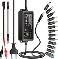 Fuente de Alimentación Universal de 72W, 3V-24V Ajustable, Adaptador de CA de 3A Máx., Adaptador de Corriente Variable de 3V 5V 9V 12V 18V 20V 24V con 13 Puntas