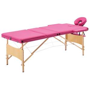 Table de massage pliable en bois rose avec 3 zones pour la relaxation et le confort - Product Image 1