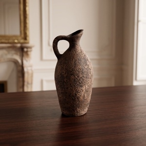Jarrón de Cerámica Estilo Wabi Sabi con Asa, Jarra de Terracota Primitiva para Decoración del Hogar - Product Image 3