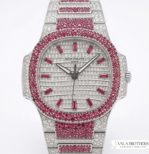 Reloj de Lujo para Mujer Petek Philippee, 39 mm, Oro Blanco, Diamantes, Rubíes, Pulsera, Analógico, Mecánico, Cristal de Zafiro - Product Image 1