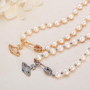 Collar de Perlas de Agua Dulce Genuinas de Zhuji para Mujer, Cadena de Clavícula Moderna, Accesorio de Moda, Collar al por Mayor - Product Image 3