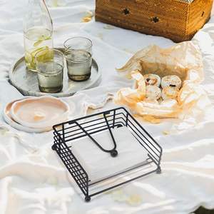 Moderno Porta Servilletas Cuadrado de Metal Plano de Estilo Europeo con Brazo Reforzado para Cocina y Auto - Product Image 6