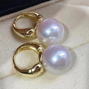 Pendientes de Perlas Blancas Edison de Plata de Ley S925 de Alta Calidad de 11-12 mm, Diseño Retro de Hebilla para Oreja, Simple y Elegante - Product Image 4