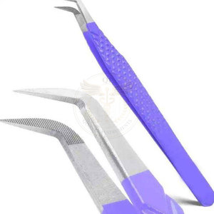 Pinces à cils professionnelles de haute qualité en acier inoxydable avec pointe fine, antistatiques et durables, conçues pour les extensions de cils - Product Image 3