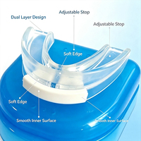 Protège-dents anti-ronflement double en EVA, norme US/UE, classe I, pour adulte, pour un bon sommeil à domicile, vente en gros