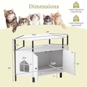 Polygonal Cat House White Living Room Cabinet Furniture Cat Litter Box Pet Furniture - Product Image 5