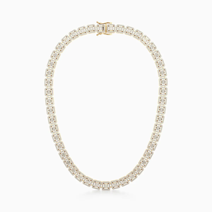 Square Halo Diamond Tennis <b>Necklace</b> 15.80CT Lab Grown 14K Gold IGI Certified Luxury Link <b>Necklace</b> Rhodium Plated <b>Statement</b> - Product Image 5