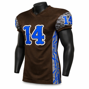 Maillot de football américain personnalisé pour hommes, respirant, en mesh, col en V, uniforme d'équipe, camouflage, manches courtes, imprimé par sublimation, OEM - Product Image 3